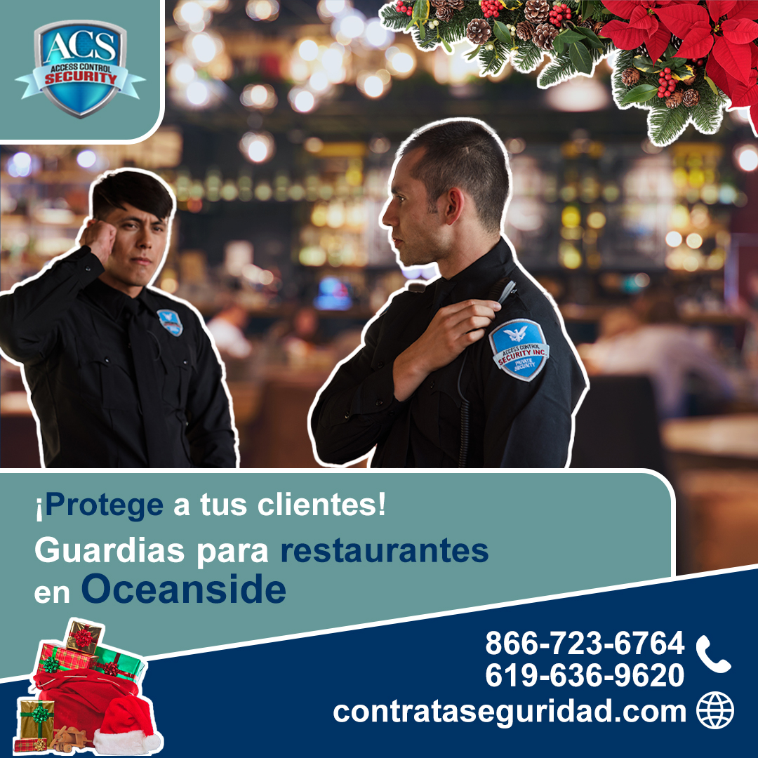 Dos guardias de seguridad en un restaurante en Oceanside